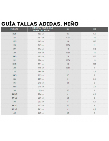 Suelto Ejercer Marinero Tabla De Tallas Adidas Niños Outlet, GET 57% OFF, sportsregras.com