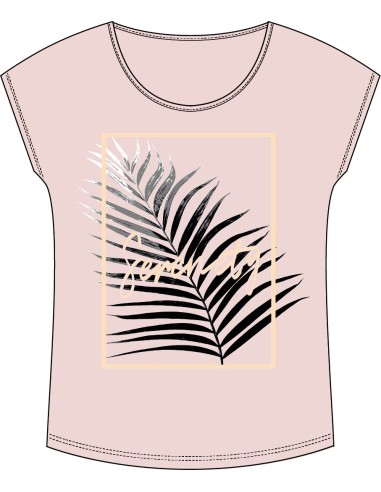 CAMISETA CORTA PRINT ROSA PASTEL (112-1200AL-230).