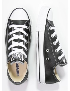 ZAPATILLAS CONVERSE NEGRA PIEL (132174C). 2