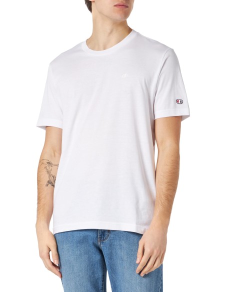 Camiseta Champion Legacy Icons Tonal C-Logo S/S Crewneck para Hombre - Blanco (219874-WHT). Camiseta Champion Legacy Icons Tonal C-Logo S/S Crewneck para Hombre - Blanco (219874-WHT).