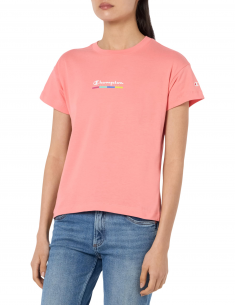Camiseta Champion Legacy Graphic Shop W-Authentic Since S/S Crewneck para Mujer - Coral (117109-SEP).
