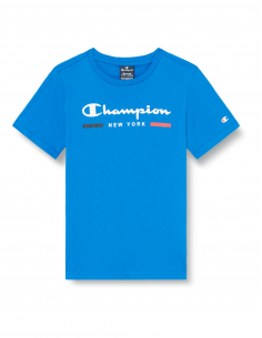 Camiseta Champion Legacy Graphic Shop B  New York S/S Crewneck para Niños - Royal (306695-OLB).