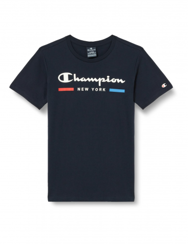 Camiseta Champion Legacy Graphic Shop B  New York S/S Crewneck para Niños - Royal (306695-NNY).
