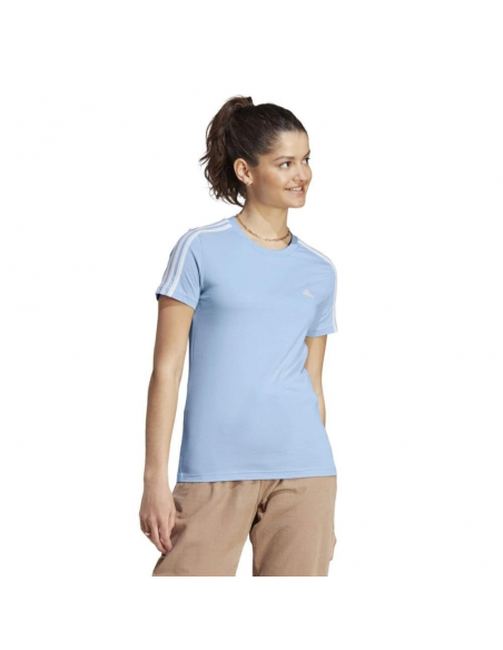 Camiseta Deportiva adidas Essentials Slim 3-Stripes para Mujer  (IM2788).