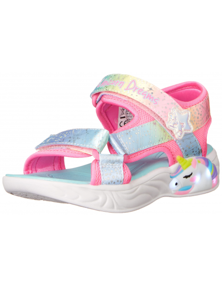 Skechers Kids Girls Unicorn Dreams Sandal Sneaker, Rosa/Multicolor, Talla 7 Toddler (302682L-PKMT).