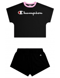Camiseta Champion Legacy Modern Basket B-Quick-Dry Micromesh Logo S/S Crewneck para Niños (404966-NBK).