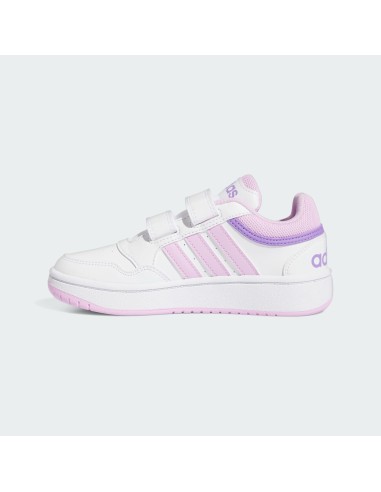 Zapatillas Adidas Hoops 3.0 Blancas Rosas Velcro | Estilo y Confort para Niñas (IF5319).