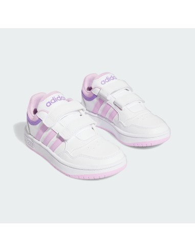 Zapatillas Adidas Hoops 3.0 Blancas Rosas Velcro | Estilo y Confort para Niñas (IF5319).