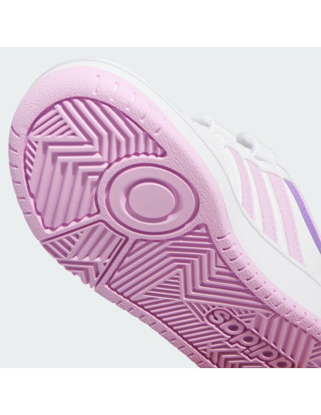 Zapatillas Adidas Hoops 3.0 Blancas Rosas Velcro | Estilo y Confort para Niñas (IF5319).
