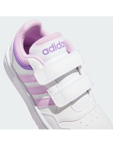 Zapatillas Adidas Hoops 3.0 Blancas Rosas Velcro | Estilo y Confort para Niñas (IF5319).