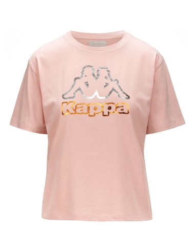 Camiseta Rosa Palo Kappa | Estilo y Comodidad en Tono Sofisticado (381R3UW-X09).