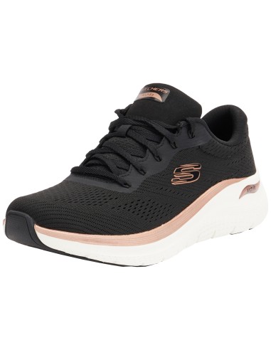 Zapatillas Skechers Arch Fit Negra Dorada | Soporte y Estilo Elegante (150067-BKRG).