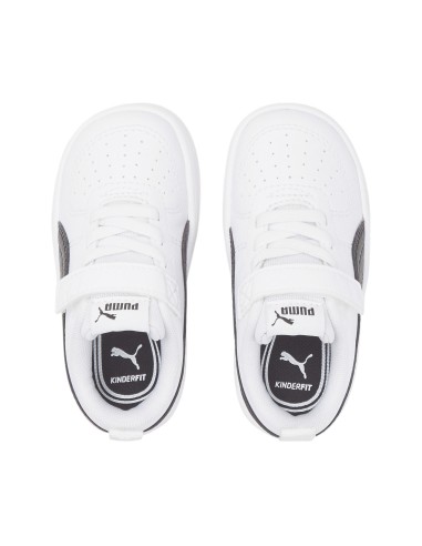 Zapatillas Puma Rickie Blancas Negras Velcro | Estilo y Comodidad (384314-03).
