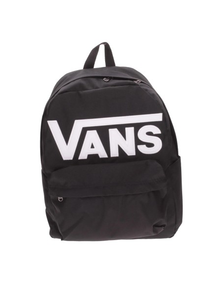 Mochila Vans Negra con Letras Blancas | Estilo Urbano y Versátil (VN000H4ZBLK). Mochila Vans Negra con Letras Blancas | Estilo Urbano y Versátil (VN000H4ZBLK).