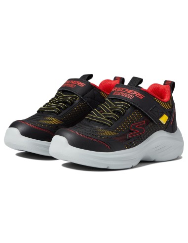 Zapatillas Skechers Hiper-Blitz Negro Rojo Velcro | Comodidad y Estilo Deportivo (403861L-BKRD).