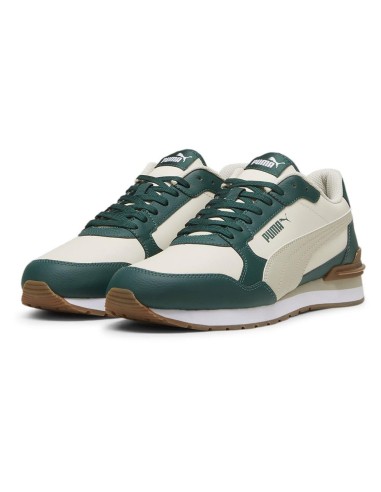 Zapatillas Puma Runner V4 Beige Verde Alpine | Rendimiento y Comodidad (399068-04).