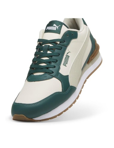 Zapatillas Puma Runner V4 Beige Verde Alpine | Rendimiento y Comodidad (399068-04).