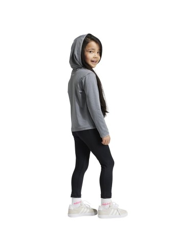 Conjunto Adidas Gris con Leggings Negros para Niña | Estilo y Comodidad Deportiva (IV9525).