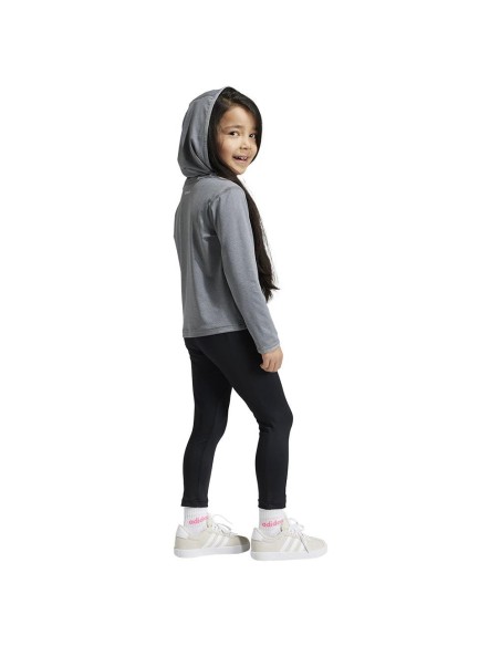 Conjunto Adidas Gris con Leggings Negros para Niña | Estilo y Comodidad Deportiva (IV9525). Conjunto Adidas Gris con Leggings Negros para Niña | Estilo y Comodidad Deportiva (IV9525).