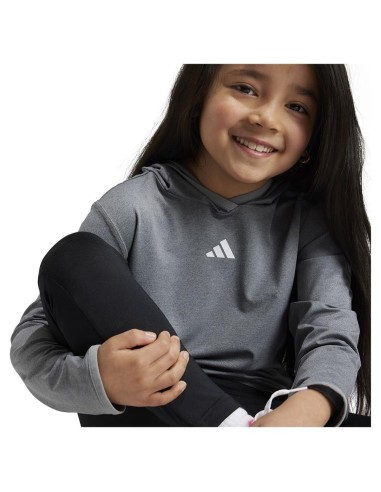 Conjunto Adidas Gris con Leggings Negros para Niña | Estilo y Comodidad Deportiva (IV9525).