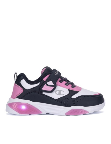 Zapatillas Negras y Rosa con Velcro Champion | Estilo Deportivo y Comodidad Fácil (S32820-WW012). Zapatillas Negras y Rosa con Velcro Champion | Estilo Deportivo y Comodidad Fácil (S32820-WW012).