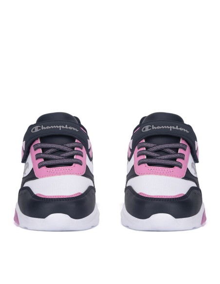 Zapatillas Negras y Rosa con Velcro Champion | Estilo Deportivo y Comodidad Fácil (S32820-WW012). Zapatillas Negras y Rosa con Velcro Champion | Estilo Deportivo y Comodidad Fácil (S32820-WW012).