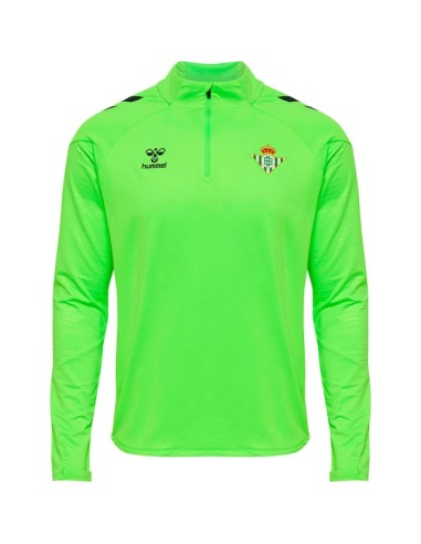 SUDADERA ENTRENO REAL BETIS 24/25 MEDIA CREMALLERA VERDE FLUOR (227834-6595).