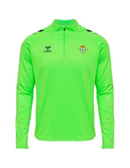 SUDADERA ENTRENO REAL BETIS 24/25 MEDIA CREMALLERA VERDE FLUOR (227834-6595).