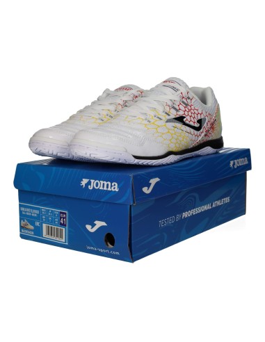Zapatillas Maxw 24 42 Indor Blanca y Amarilla Joma | Rendimiento y Estilo para Fútbol Sala (MAXW2442IN).