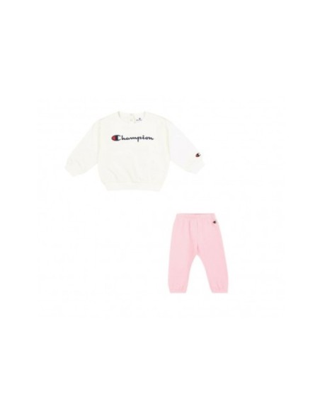 Chándal Blanco y Rosa para Niña Champion | Estilo y Comodidad (405051-WW003). Chándal Blanco y Rosa para Niña Champion | Estilo y Comodidad (405051-WW003).