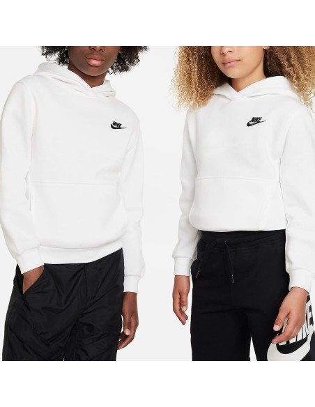 SUDADERA BLANCA NIKE CAPUCHA (FD3000-100).