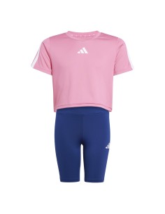 CONJUNTO ADIDAS ROSA - SHORT AZUL ELCTRICO GS (JJ5043).