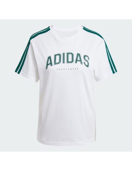 CAMISETA ADIDAS BLANCA  VERDE (JN9128).