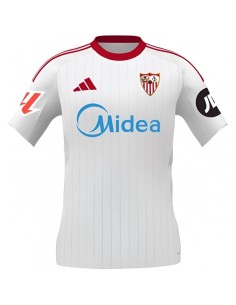 CAMISETA 1º SEVILLA FC 25/26 BLANCA ROJA (JD7401).