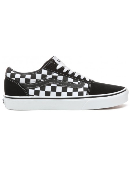 vans negras linea blanca